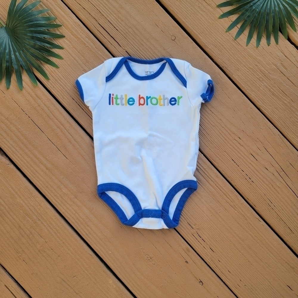 3/$15 NWOT Carter's "Little Brother" Onesie▪︎0-3 - Picture 1 of 5